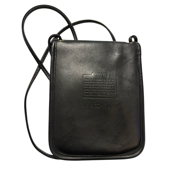 Vintage Coach Tourist Pouch Passport Hipster Crossbody #6908 – Black Leather - Picture 5 of 11